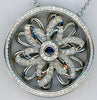 LARGE 1.06CT DIAMOND & AAA SAPPHIRE 18KT WHITE GOLD CIRCLE OF LIFE FUN NECKLACE