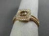EFFY WIDE 1.0CT WHITE & CHOCOLATE FANCY DIAMOND 14KT ROSE GOLD HALO PROMISE RING