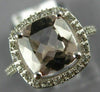 ESTATE LARGE 2.50CT AAA MORGANITE 14KT WHITE GOLD CUSHION HALO ENGAGEMENT RING