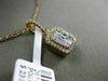 ESTATE .53CT ROUND & EMERALD DIAMOND 18KT ROSE GOLD 3D CLUSTER FLOATING PENDANT