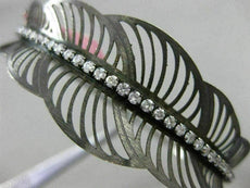ESTATE 1.25CT DIAMOND 14KT BLACK GOLD 3D MULTI LEAF HANDCRAFTED BANGLE BRACELET