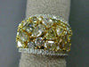 ESTATE 5.08CT FANCY YELLOW & WHITE DIAMOND 18K GOLD MULTI SHAPE ANNIVERSARY RING