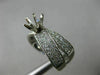 ESTATE WIDE .75CT DIAMOND 14K WHITE GOLD 3D MULTI ROW SEMI MOUNT ENGAGEMENT RING