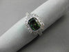ESTATE 1.42CT DIAMOND & AAA MYSTIC TOPAZ 14KT WHITE GOLD EMERALD CUT HALO RING