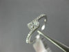 ESTATE .50CT DIAMOND 14KT WHITE GOLD ROUND 3D TWO STONE CRISS CROSS LOVE RING