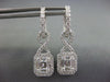 ESTATE 1.59CT DIAMOND 18KT WHITE GOLD ROUND & BAGUETTE SQUARE HANGING EARRINGS