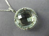 ESTATE EXTRA LARGE 1.13CT DIAMOND & GREEN AMETHYST 14KT WHITE GOLD HALO PENDANT