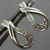 ESTATE .03CT DIAMOND 14KT WHITE GOLD LOVE KNOT INFINITY AWARENESS STUD EARRINGS