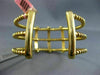 ESTATE LARGE .65CT DIAMOND 14K YELLOW GOLD MULTI ROW SQUARE CUFF BANGLE BRACELET