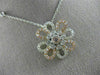 ESTATE 1.05CT WHITE & PINK DIAMOND 18K 2 TONE GOLD 3D FLOWER BY THE YARD PENDANT