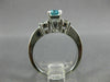 1.72CT DIAMOND & AAA AQUAMARINE 14K WHITE GOLD 3D 3 STONE ENGAGEMENT RING #26564