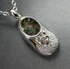 ESTATE .10CT DIAMOND 14KT WHITE GOLD BABY SHOE PENDANT & CHAIN F/G VS #191