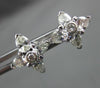 ANTIQUE 1.13CT ROUND & PEAR CUT DIAMOND 14KT WHITE GOLD CLUSTER EARRINGS #17126
