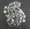 ANTIQUE LARGE 2.85CT OLD MINE ROUND DIAMOND 14KT WHITE GOLD FILIGREE RING #21231
