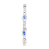 3.68CT DIAMOND & AAA SAPPHIRE 14KT WHITE GOLD OVAL & ROUND HOOP HANGING EARRINGS