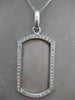 ESTATE EXTRA LARGE 1.22CT DIAMOND 14KT WHITE GOLD ENGRAVABLE TAG PENDANT #17496