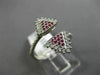 ESTATE WIDE .36CT DIAMOND & AAA RUBY 14KT WHITE GOLD TRIANGLE PAVE FLEXIBLE RING