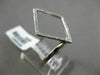 ESTATE LARGE .18CT DIAMOND 14KT WHITE GOLD OPEN DIAMOND SHAPE HALO CLASSIC RING