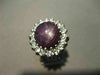 ESTATE MASSIVE 13.5CT DIAMOND & AAA PURPLE STAR SAPPHIRE 14K WHITE GOLD FUN RING