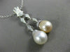 ESTATE .75CT DIAMOND & AAA SOUTH SEA PEARL 14KT WHITE GOLD LARIAT PENDANT #22110