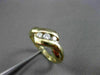 ESTATE .12CT ROUND DIAMOND 14KT YELLOW GOLD 3 STONE CHANNEL INFINITY RING #14197