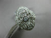ESTATE WIDE .54CT DIAMOND 14KT WHITE GOLD 3D OPEN FILIGREE MILGRAIN FLOWER RING