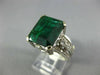 LARGE 4.70CT DIAMOND & AAA EMERALD 14KT WHITE GOLD 3D FILIGREE ENGAGEMENT RING