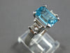LARGE 4.07CT DIAMOND & AAA AQUAMARINE 14KT WHITE GOLD 3D ENGAGEMENT RING #57860