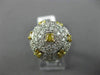 EXTRA LARGE 3.50CT WHITE & INTENSE YELLOW DIAMOND 18KT WHITE GOLD PAVE DOME RING