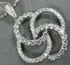 ESTATE .66CT DIAMOND 18KT WHITE GOLD 3D CLASSIC LOVE KNOT FLOWER PENDANT