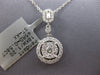 ESTATE .53CT DIAMOND 18K WHITE GOLD 3D CLUSTER FLOWER INVISIBLE FLOATING PENDANT