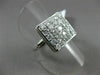 ESTATE WIDE 1.30CT ROUND DIAMOND 14KT WHITE GOLD 3D SQUARE PAVE HAMMER RING