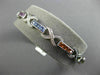 ESTATE 4.18CT DIAMOND MULTI COLOR SAPPHIRE 14K WHITE GOLD X LOVE TENNIS BRACELET