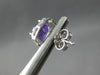 1.08CT DIAMOND & AAA AMETHYST 14KT WHITE GOLD CUSHION & ROUND HALO STUD EARRINGS