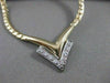 ESTATE DIAMOND 14KT WHITE & YELLOW GOLD OPEN V SHAPE ARROW NECKLACE 16.5" #20744