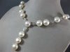 ESTATE LARGE .26CT DIAMOND & AAA PEARL 14KT WHITE GOLD 3D OVAL LARIAT NECKLACE