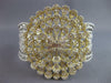 MASSIVE 13.22CT DIAMOND 14K 2 TONE GOLD 3D FLOWER CUFF COCKTAIL BANGLE BRACELET