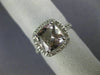 ESTATE LARGE 2.50CT AAA MORGANITE 14KT WHITE GOLD CUSHION HALO ENGAGEMENT RING