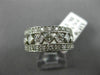 WIDE 1.20CT ROUND & PRINCESS DIAMOND 14KT WHITE GOLD 3D FILIGREE LOVE RING #1357