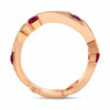 ESTATE .71CT DIAMOND & AAA RUBY 14KT ROSE GOLD 3D LEAF WEDDING ANNIVERSARY RING
