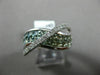 ESTATE WIDE 2.97CT DIAMOND & GREEN AMETHYST 14KT WHITE GOLD X RAINBOW LOVE RING