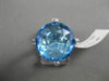 ESTATE 13.32CT DIAMOND & AAA EXTRA FACET BLUE TOPAZ 14KT WHITE GOLD 3D ROPE RING