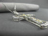 ESTATE EXTRA LARGE .45CT DIAMOND 14K WHITE & YELLOW GOLD 3D CROSS PENDANT #12476