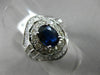 ESTATE LARGE 3.63CT DIAMOND & AAA SAPPHIRE 14KT WHITE GOLD FLOWER COCKTAIL RING