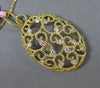 ESTATE EXTRA LARGE .52CT DIAMOND 14KT YELLOW GOLD 3D OVAL OPEN FILIGREE PENDANT