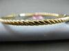 ESTATE .35CT DIAMOND 14KT WHITE & ROSE GOLD CIRCLE OF LIFE ROPE BANGLE BRACELET