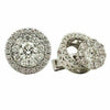 ESTATE .85CT DIAMOND 18KT WHITE GOLD CLUSTER FLOWER CLASSIC JACKET STUD EARRINGS