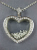 ESTATE LARGE 1.01CT DIAMOND 18KT WHITE GOLD CLASSIC HEART FLOATING LOVE PENDANT