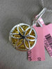 ESTATE LARGE 1.27CT WHITE & FANCY YELLOW DIAMOND 18K 2 TONE GOLD CLUSTER PENDANT