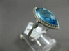 ESTATE 4.54CT DIAMOND & AAA BLUE TOPAZ 14KT WHITE GOLD 3D MARQUISE HALO FUN RING